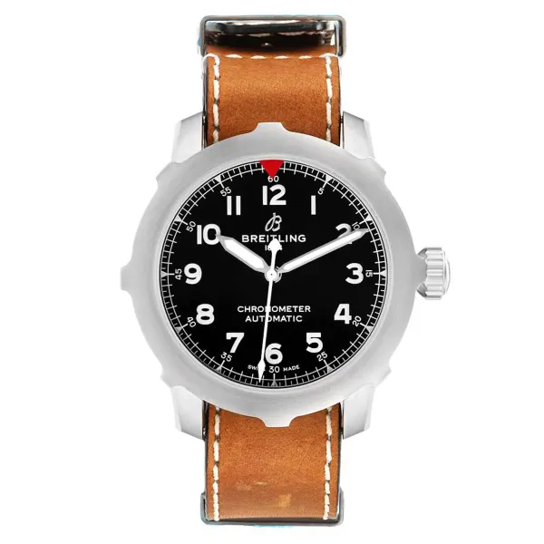 Breitling Navitimer Aviator Super 8 B&P Black Dial On Brown Calf Leather Strap