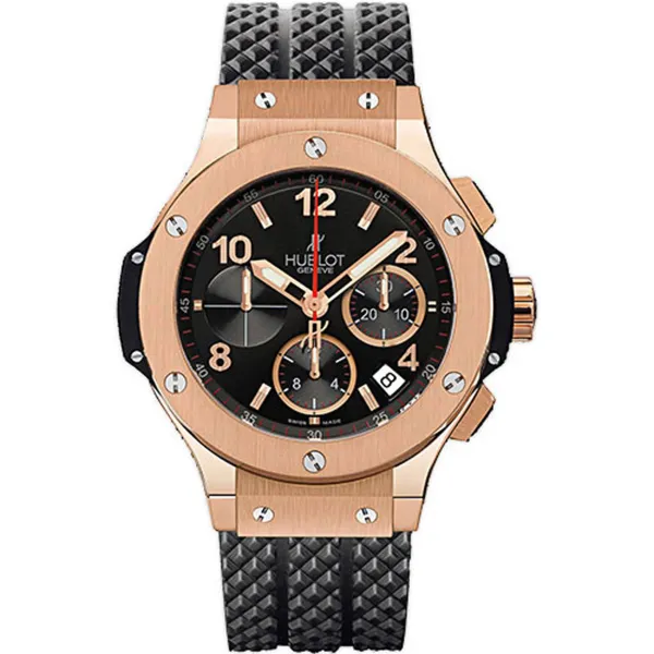 Hublot Big Bang Red Gold Black Dial on Rubber Strap