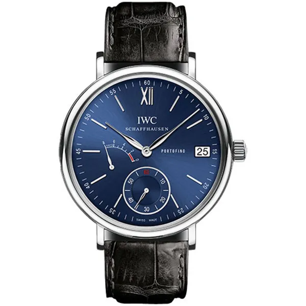 IWC Portofino Hand-Wound Eight Days Blue Dial on Leather Strap Ref IW510106 with Card 2017