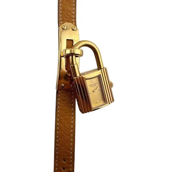 Hermes Kelly Clad On Ss Gold Dial on Leather Ref KE1.201