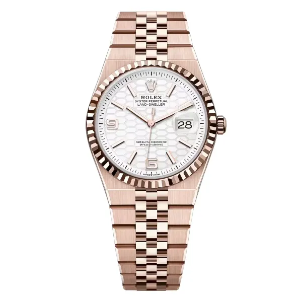 Rolex Land-Dweller White Honeycomb Dial on Flat Jubilee Ref 127235 with New Style Card Green 2025