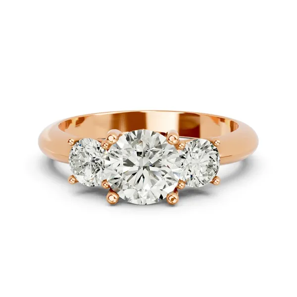 Chloe Romantic 1 CT Three Round Lab Grown Diamond Engagement Ring For Women