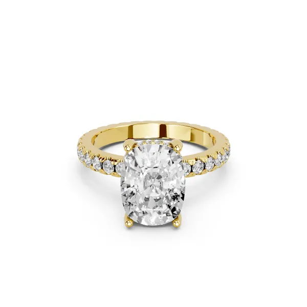 Evie 10K Yellow Gold 1.00 CT Cushion Shape Lab Grown Diamond Engagement Ring