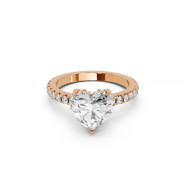 Faye 10K Rose Gold 1.00 CT Heart Shape Lab Grown Diamond Engagement Ring
