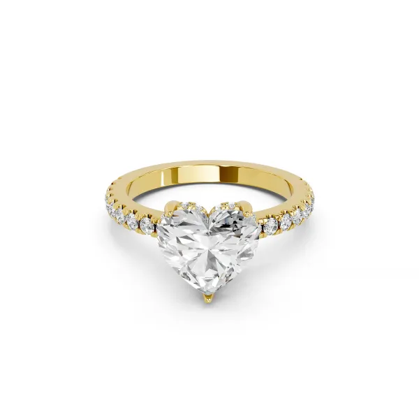 Faye 10K Yellow Gold 1.00 CT Heart Shape Lab Grown Diamond Engagement Ring