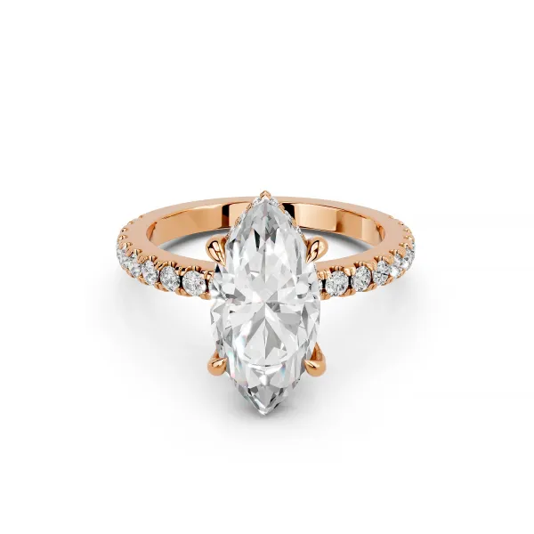 Fiorella 10K Rose Gold 1.00 CT Marquise Shape Lab Grown Diamond Engagement Ring