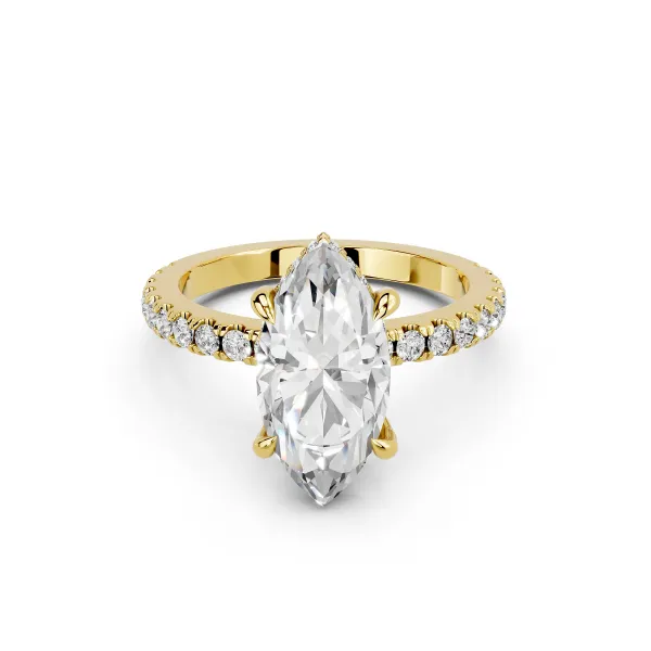 Fiorella 10K Yellow Gold 1.00 CT Marquise Shape Lab Grown Diamond Engagement Ring