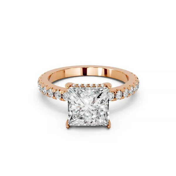 Ines 10K Rose Gold 1 CT Princess Shape Lab Grown Diamond Ring