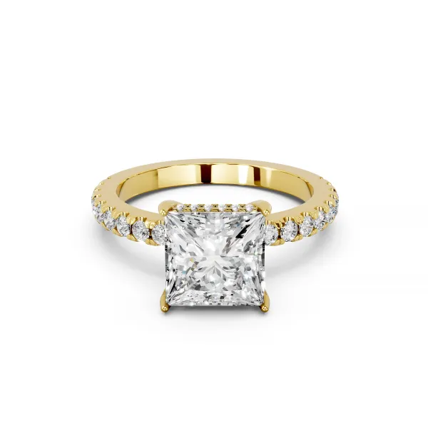 Ines 10K Yellow Gold 1 CT Princess Shape Lab Grown Diamond Ring