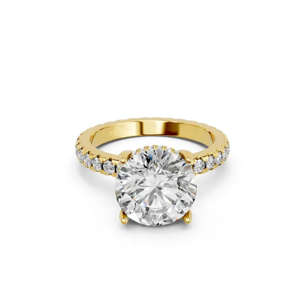 Inyene 10K Yellow Gold 1 CT Lab Grown Diamond Engagement Ring