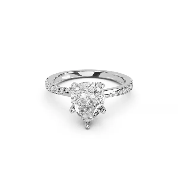 Fia 10K White Gold Elegant 1.0 CT Pear Shape Center Lab Grown Diamond Engagement Ring