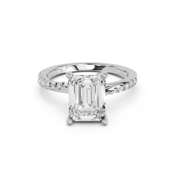 Kaia 2 CT GH-VVS Clarity Emerald Shape Lab Grown Diamond Engagement Ring