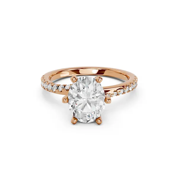 Kara 10K Rose Gold 1 CT Oval Cut Lab Grown Diamond Engagement Ring
