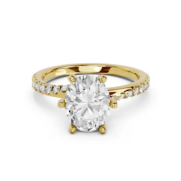 Kara 10K Yellow Gold 1 CT Oval Cut Lab Grown Diamond Engagement Ring