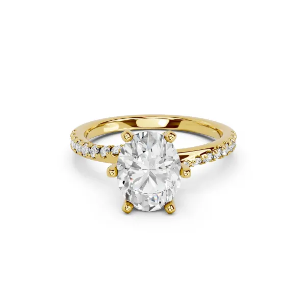 Kara 10K Yellow Gold 1 CT Oval Cut Lab Grown Diamond Engagement Ring