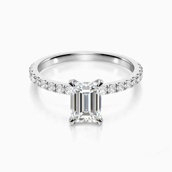 Emerald Cut Center Stone Lab Grown Diamond Engagement Ring