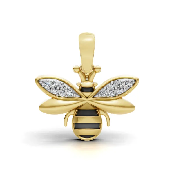 Bumble Bee Design Natural Diamond Pendant