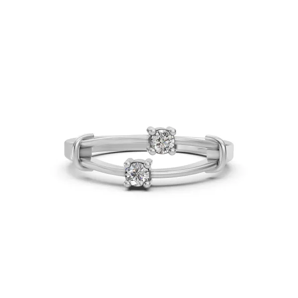 Anouk 0.12 CT Minimalist Ring With Dual Natural Diamond Design