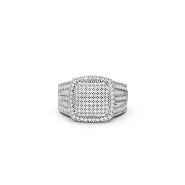 Ori Luxury Cushion Shape Round Natural Diamond Cluster Ring