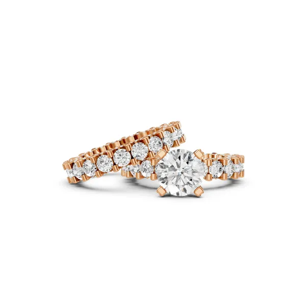 Ziva 10K Rose Gold 8.23 CT Lab Grown Diamond Bridal Set