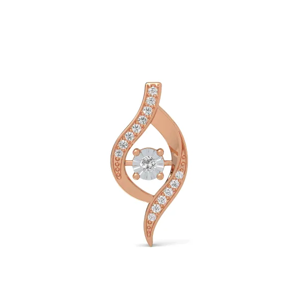 10K Rose Gold Solitaire Natural Diamond Pendant