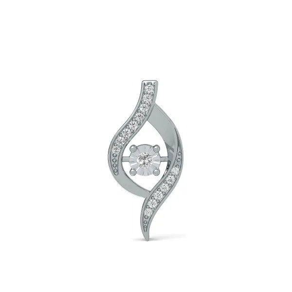 10K White Gold Solitaire Natural Diamond Pendant