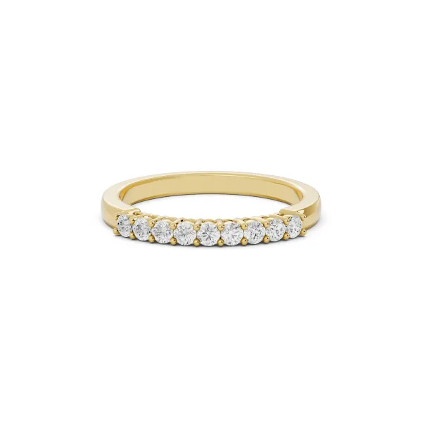 Luna 10K Yellow Gold Elegant Natural Diamond Half Eternity Ring For Women
