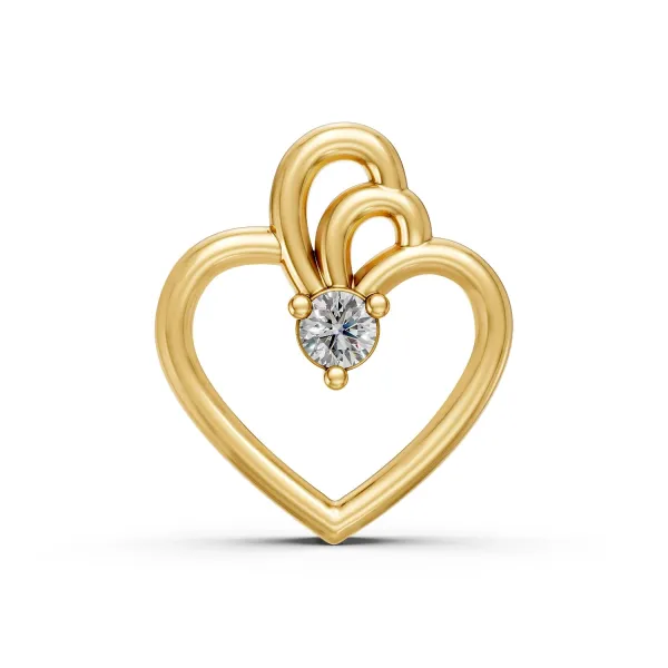 Heart Shaped Center Natural Diamond Pendant