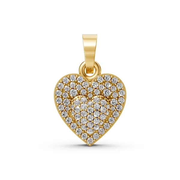 Heart Shaped 0.32 Ct Natural Diamond Pendant
