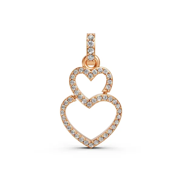 10K Rose Gold Affairs Of Heart Shaped Natural Diamond Pendant
