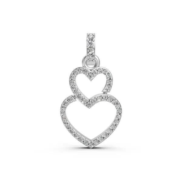 10K White Gold Affairs Of Heart Shaped Natural Diamond Pendant