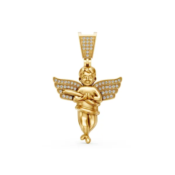 Angel Charm Natural Diamond Pendant