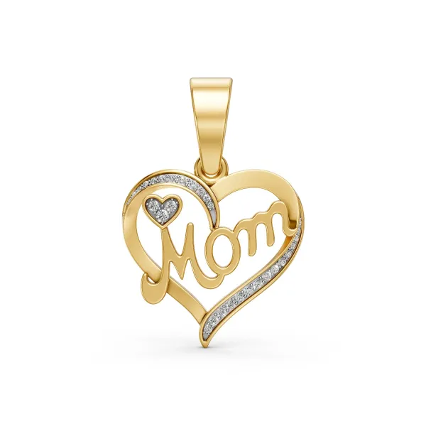 Mom Heart Natural Diamond Pendant