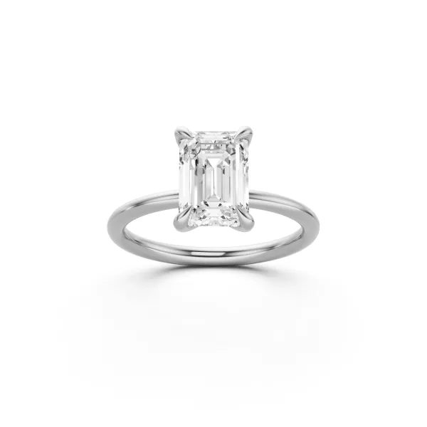 Aliz 1.5 CT Emerald Shape Lab Grown Diamond Engagement Ring