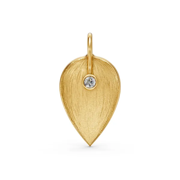 Leaf Shaped Natural Diamond Pendant