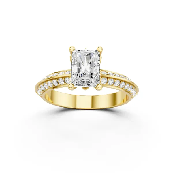 Fiorella 10K Yellow Gold Radiant Lab Grown Diamond Engagement Ring