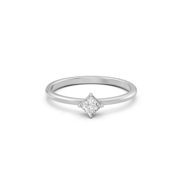 Dia Princess Natural Diamond Solitaire Ring For Women