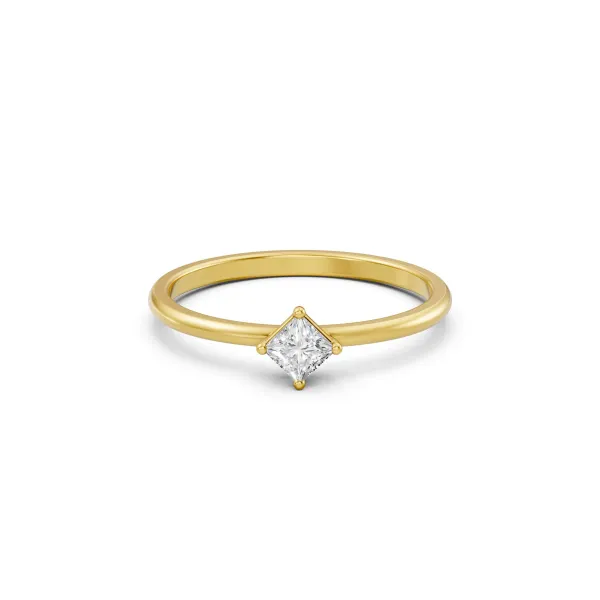 Dia Princess Natural Diamond Solitaire Ring For Women