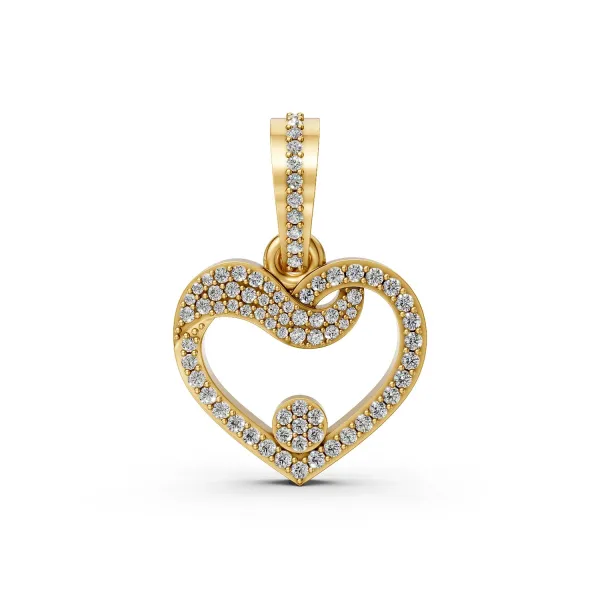 Entwined In Love Heart Design Natural Diamond Pendant