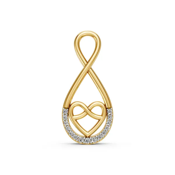 Natural Diamond Infinity Heart Pendant