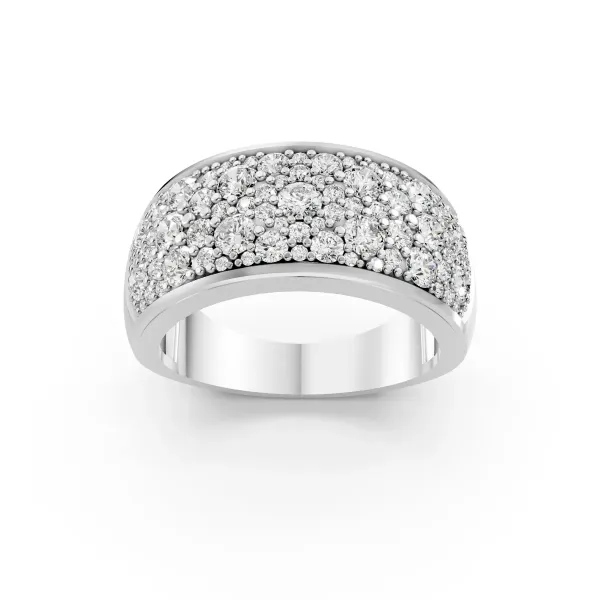 Mila 10K White Gold 1.04 CT Round Shape Natural Diamond Cluster Ring For Unisex