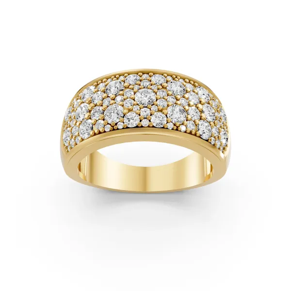 Mila 10K Yellow Gold 1.04 CT Round Shape Natural Diamond Cluster Ring For Unisex