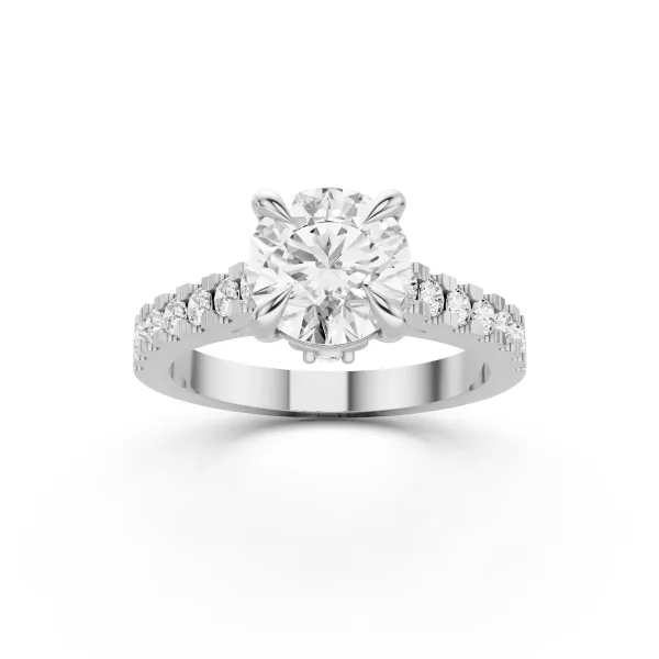 Round Lab Grown Center Diamond Double Side Diamond Ring