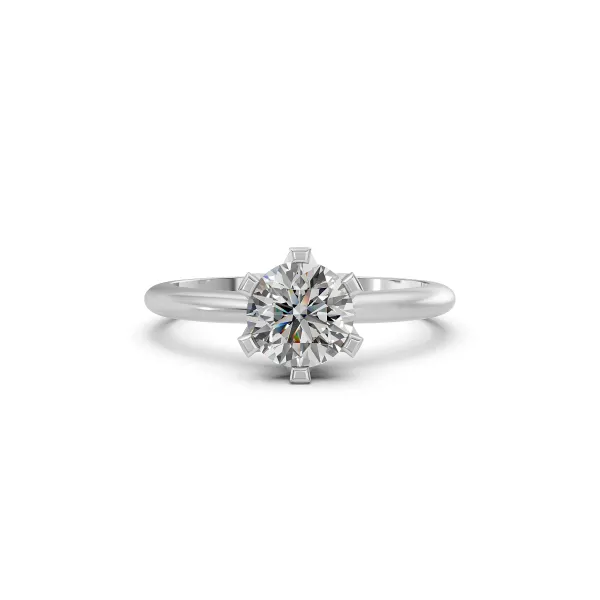 Leocadia Elegant 0.5 CT Solitaire Natural Diamond Classic Engagement Ring For Women