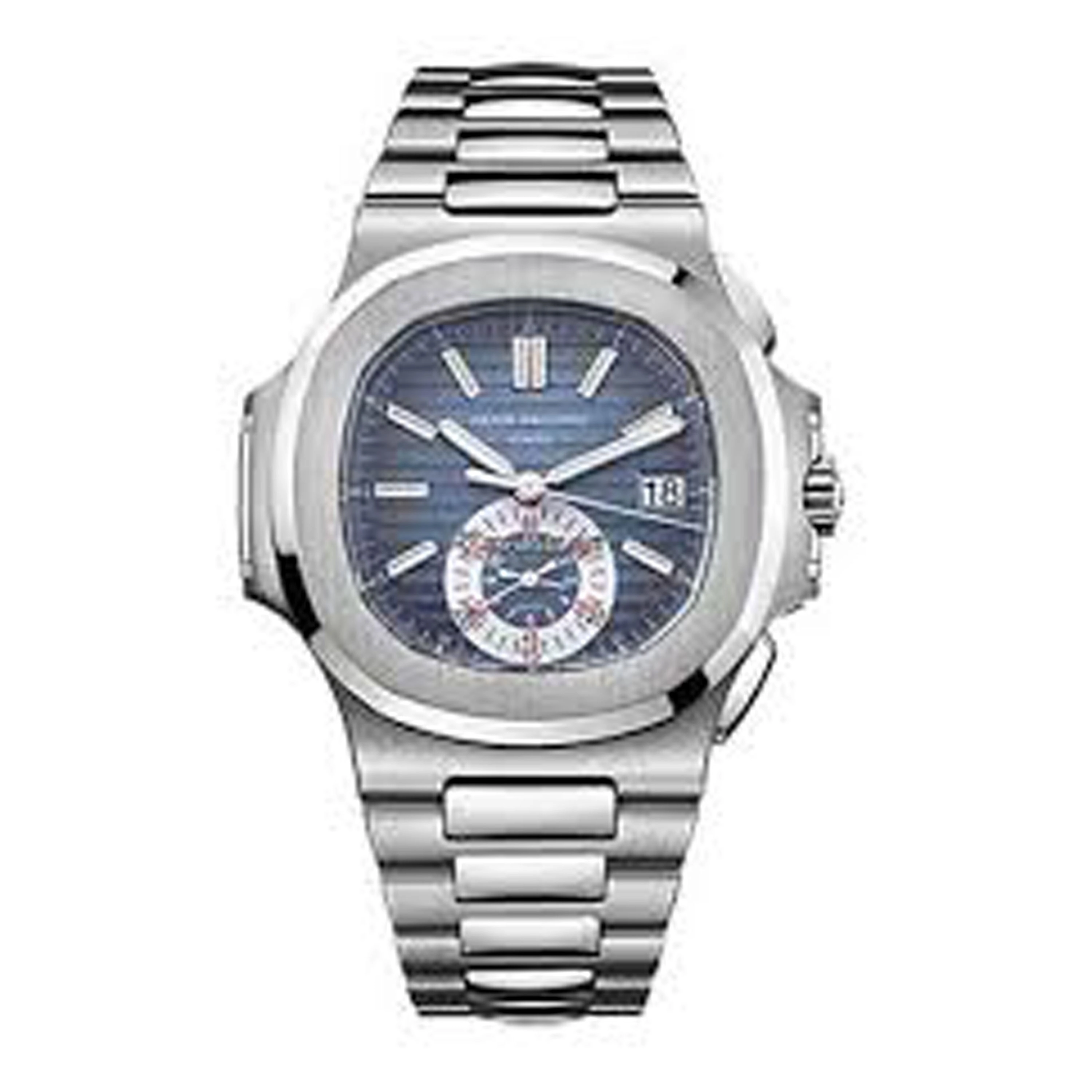 Patek Philippe Nautilus Blue Dial on Bracelet Ref 5980/1A-001 with Papers 2008