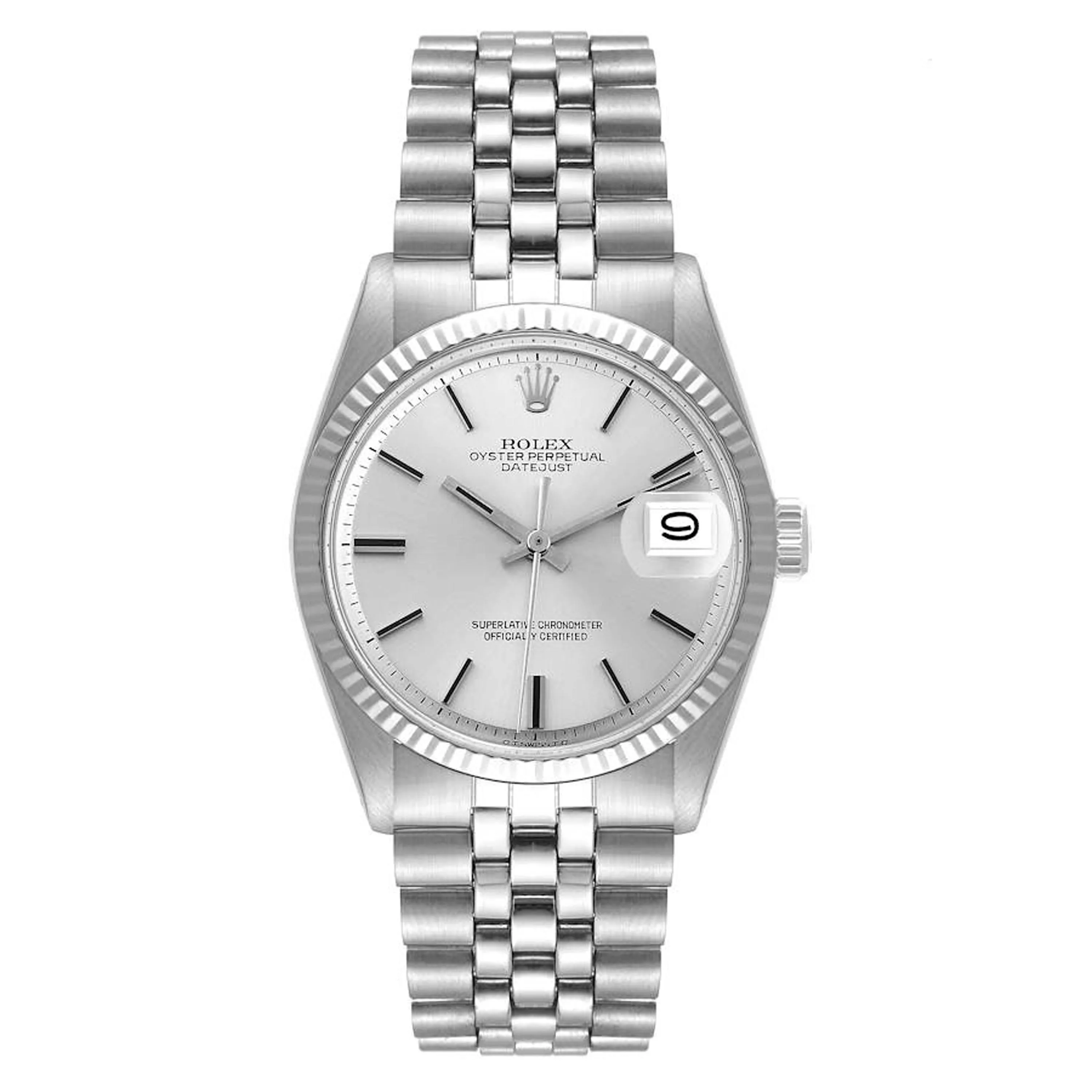 Rolex Datejust Silver Stick Dial On Jubilee Ref 1601/4