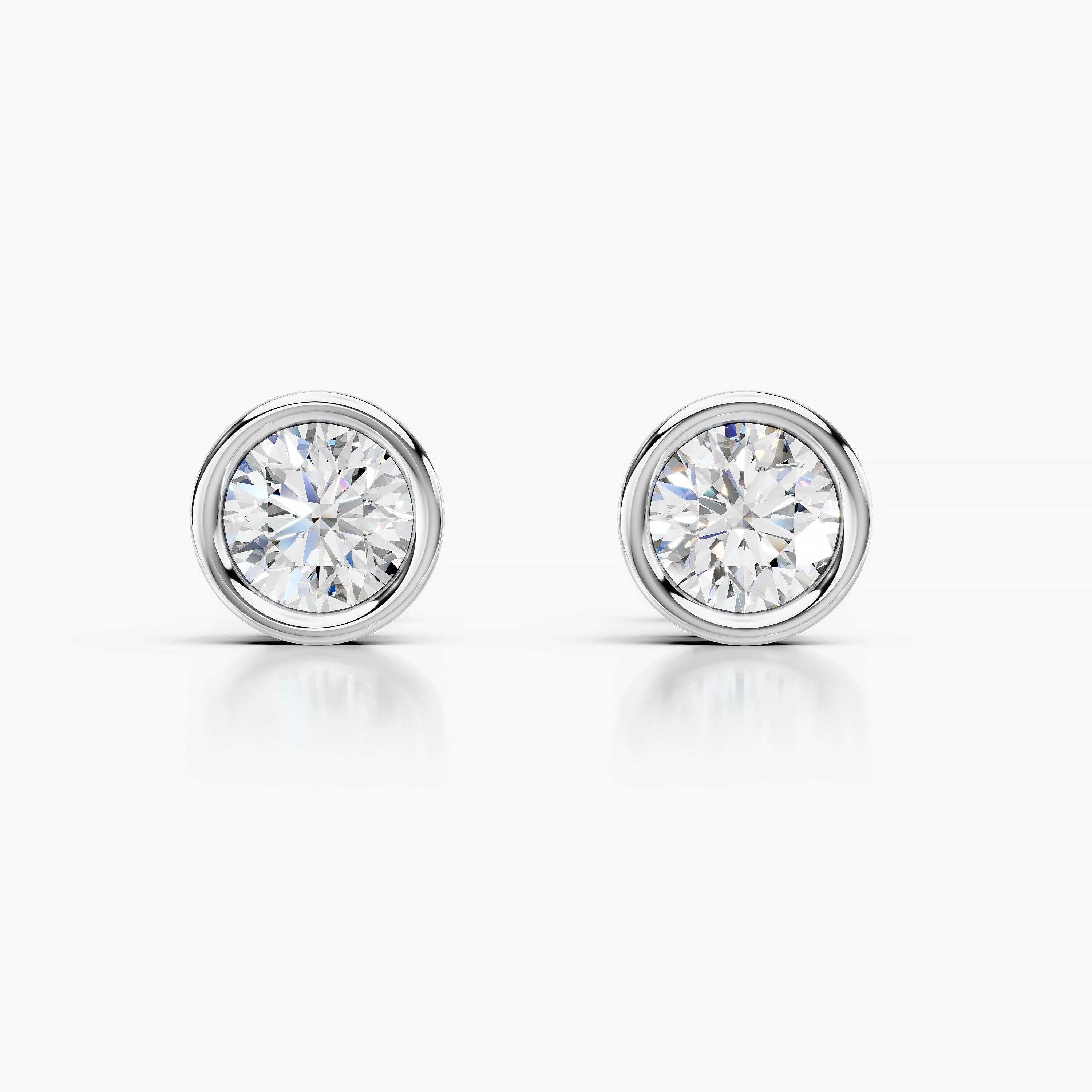 Round Solitaire Diamond Studs Earrings