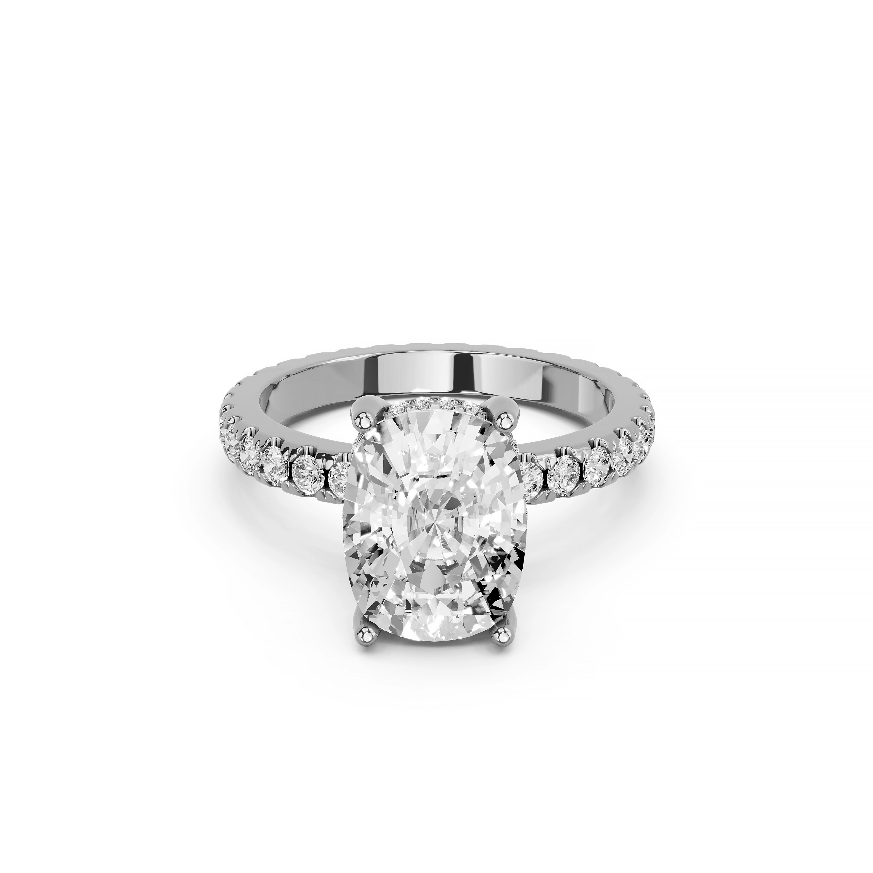 Evie 1.00 CT Cushion Shape Lab Grown Diamond Engagement Ring