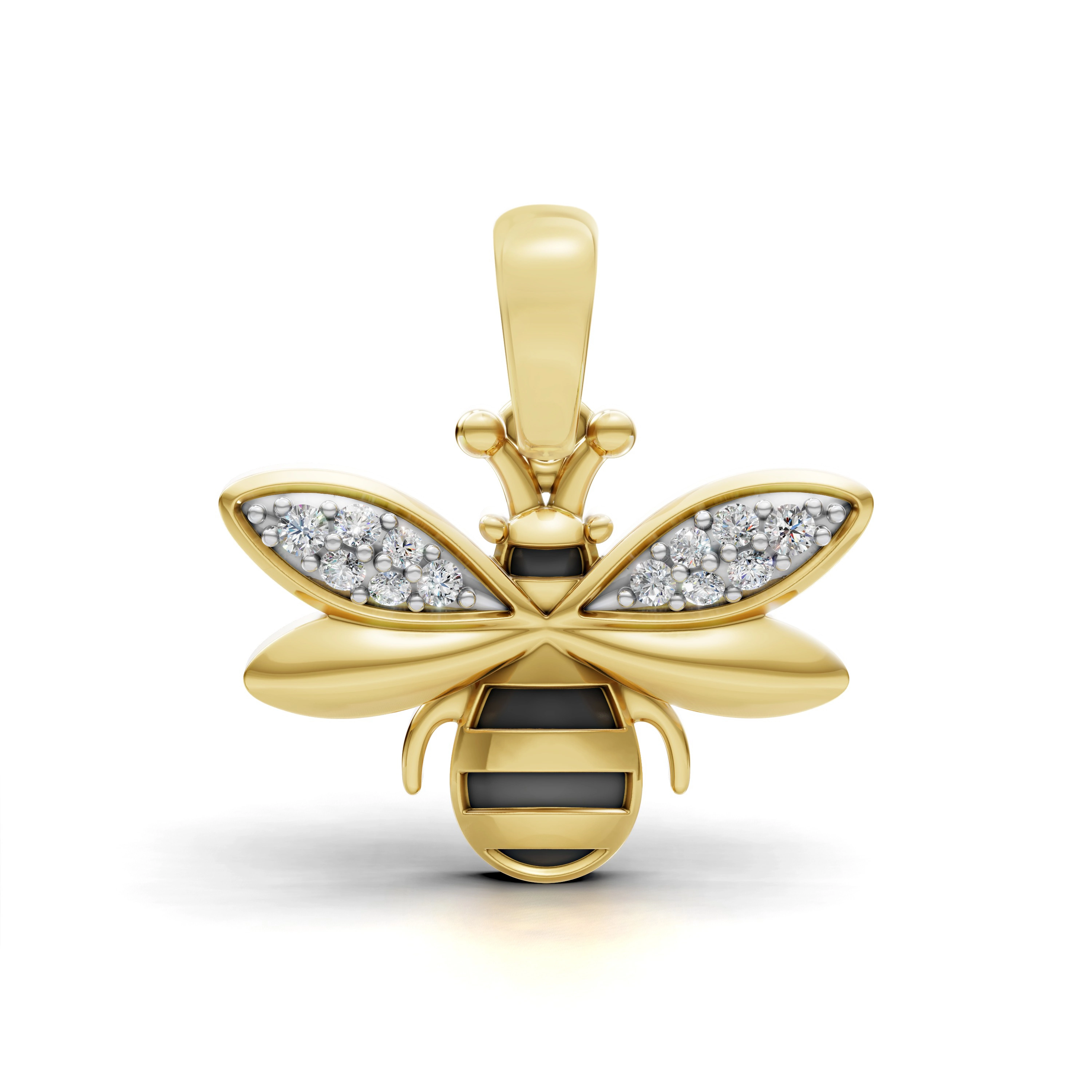 Bumble Bee Design Natural Diamond Pendant