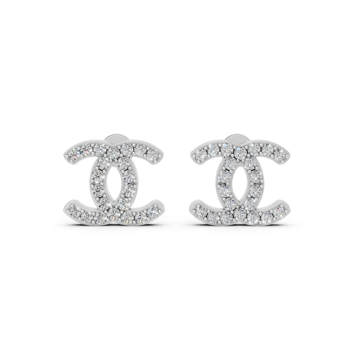 Natural Diamond CC Stud Earrings